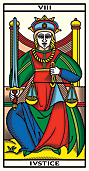 VIII IVSTICE • Tarot de Marseille Edition Mini-Millennium • Wilfried Houdouin 2020