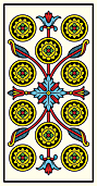  X DE DENIER • Tarot de Marseille Edition Mini-Millennium • Wilfried Houdouin 2020