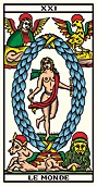 XXI LE MONDE • Tarot de Marseille Edition Mini-Millennium • Wilfried Houdouin 2020