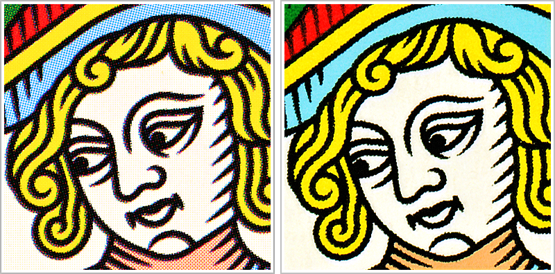 Tarot de Marseille Edition Millennium 2017-2020 . Quadrichromie vs Tons directs