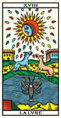 XVIII LA LVNE • Tarot de Marseille Edition Millennium 222
